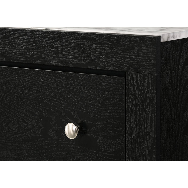 Table de chevet 2 tiroirs Modern White