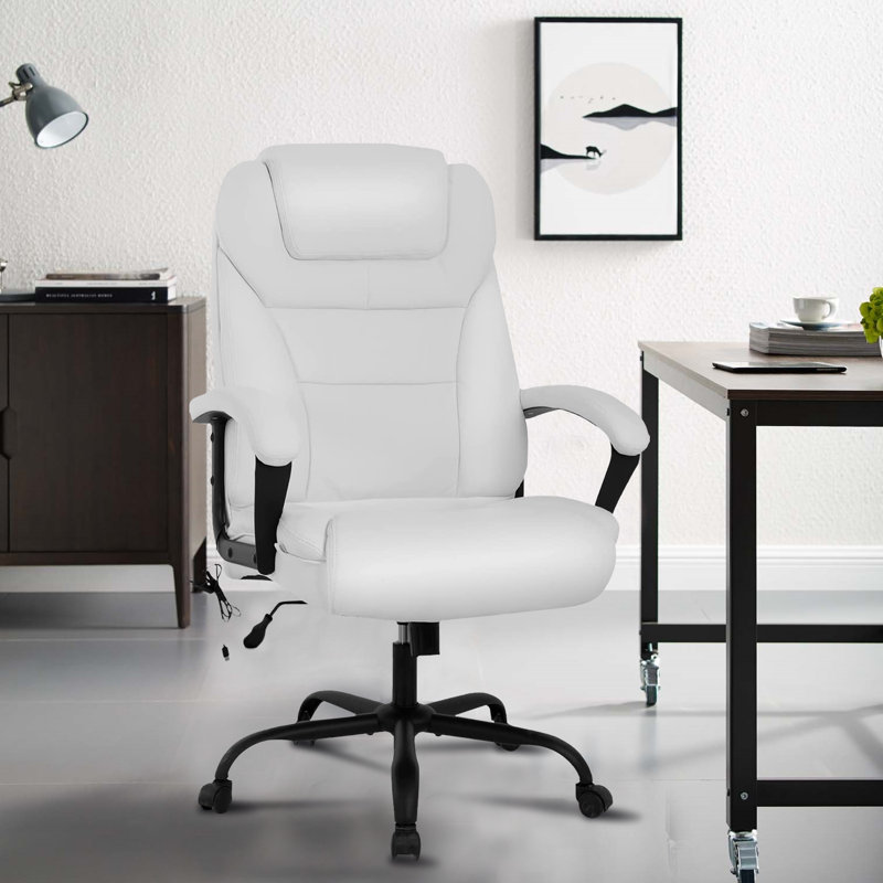 Fauteuil de direction Virgil Big and Tall, Blanc