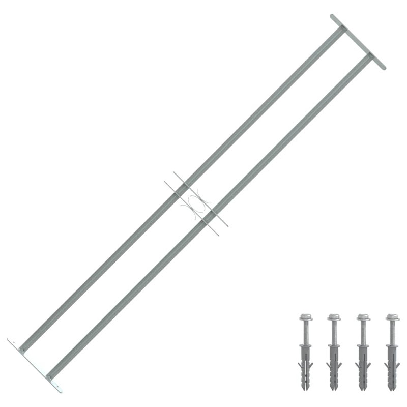 Grille de sécurité réglable pour fenêtres, 2 barres transversales de 19,7 po à 25,6 po, 2 Crossbars