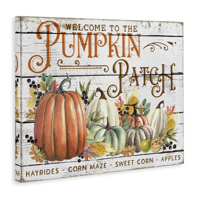 «Welcome Pumpkin Patch», art mural sur toile par Creatif Belle