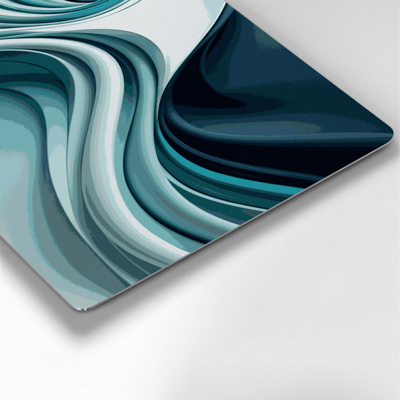Gradient abstrait 50, art mural en métal bleu, H 16 po x l 20 po
