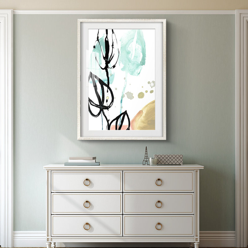 No Deckle Tropical Moderne VI - Impression encadrée, H 28,5 po x l 20,5 po, Blanc