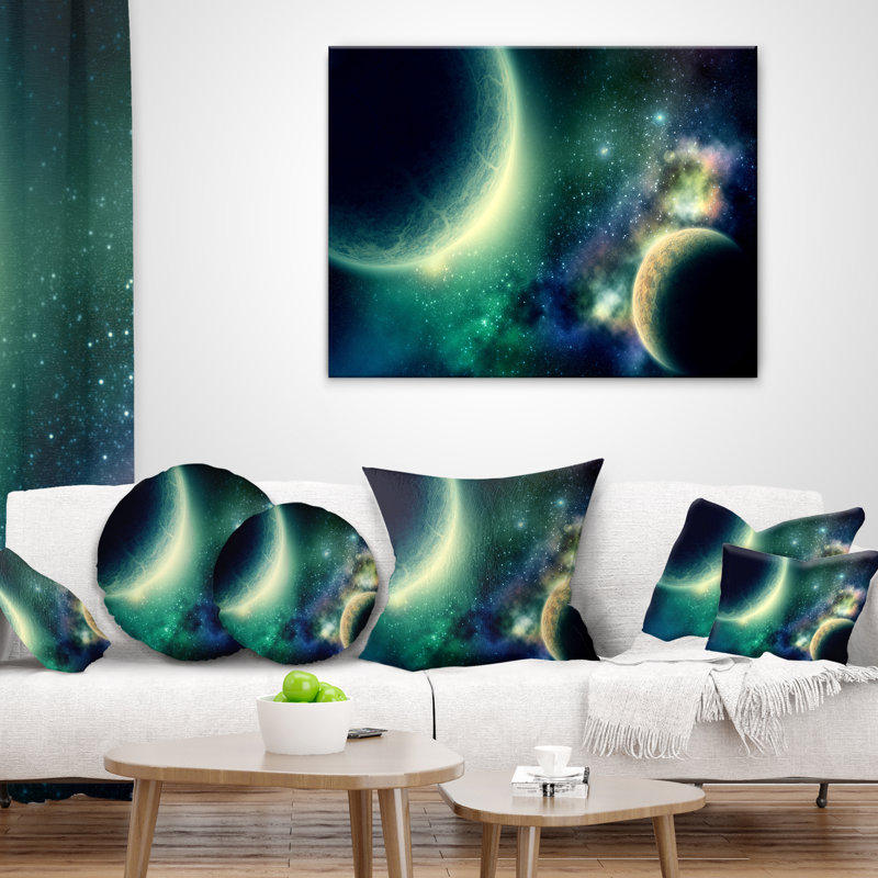 Two Planets - Landscape Printed Pillow, Rectangular, 12" x 20"