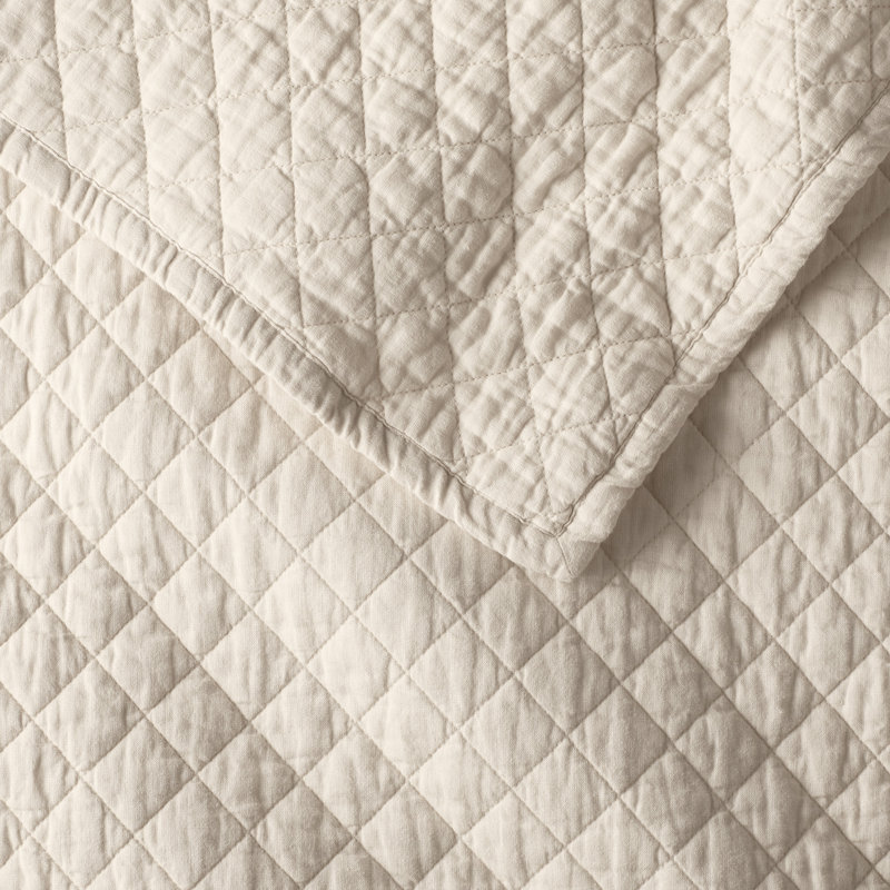 Jeffen Linen Blend Sham Set, Standard/Twin, Ivory