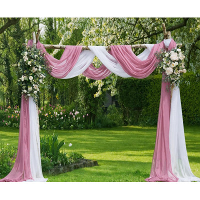 4 Yards Long White Fabric By The Yard For Wedding Arch Decorations Or Window Scarves