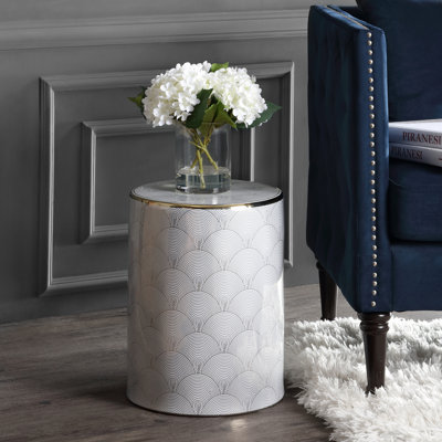 Vandergriff Fish Scale Modern Ceramic Garden Stool by Mercer41