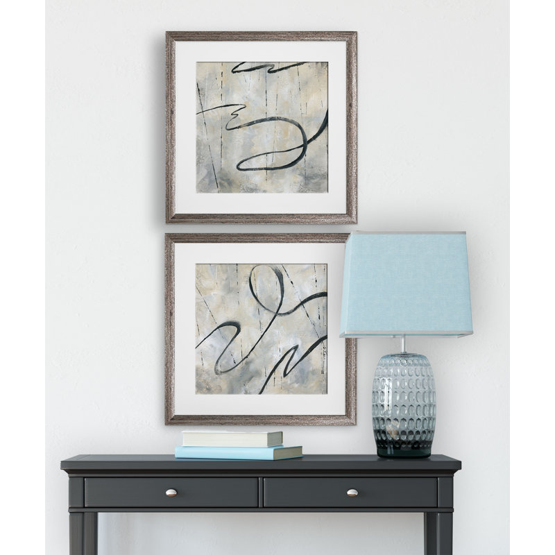 " Neutral Dance " 2 - Pieces, Brown Framed
