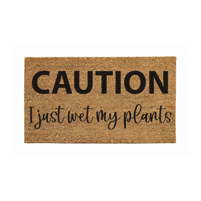Tapis en fibre de coco 28 po x 16 po Jernegan, Attention, je mouille mes plantes