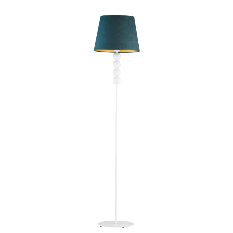 Sachso 174 H cm Traditional Floor Lamp, Green/Gold, Chrome