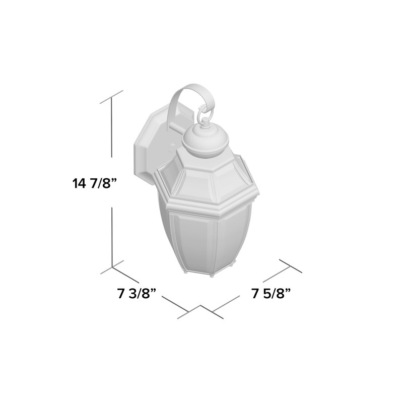Lanterne murale d'extérieur en verre à 1 ampoule Gula, Noir, H 14,8 po x l 7,6 po x P 7,3 po