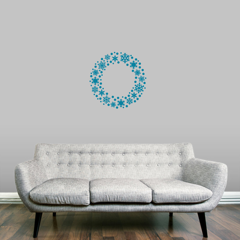 Décalcomanie murale couronne flocon de neige, Bleu sarcelle