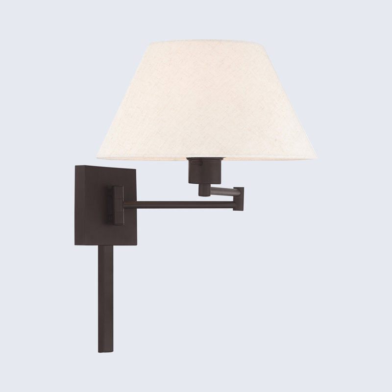 Mckella Steel Swing Arm Sconce, Dark Bronze, Oatmeal