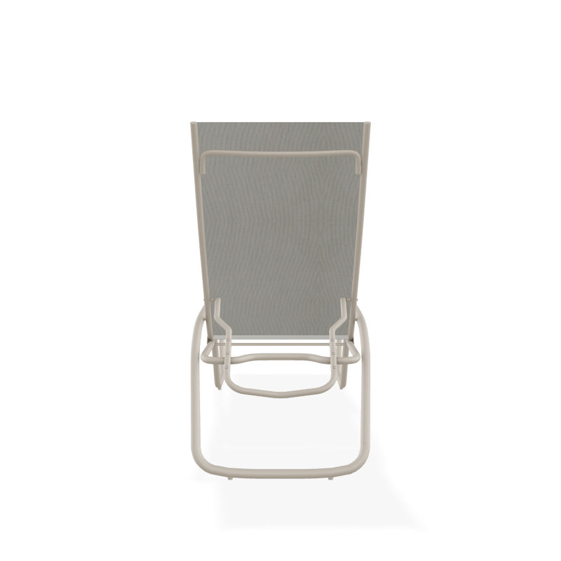 Outdoor Rust-Resistant Metal Chaise Lounge, Textured Desert, Augustine Oyster