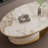  Milisav 51.18'' Single Oval Faux Marble Coffee Table With Stainless Steel Base, 1 Drawer, Fully Assembled