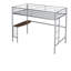Lit superposé avec bureau en argent métallique - et espace pour lit simple sur lit double-968605426