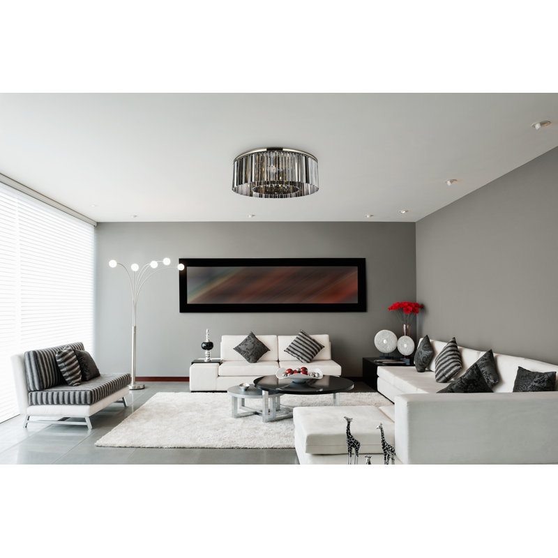 Dahlonega Flush Mount, Silver Shade (Grey), Polished Nickel