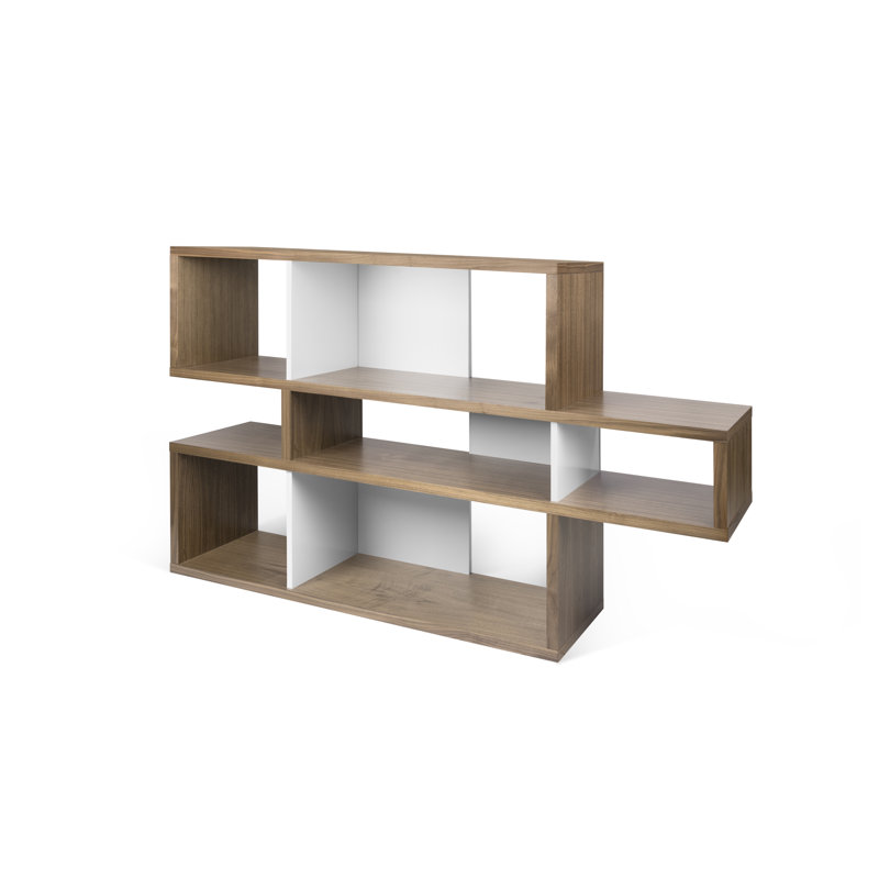 Geometric Bookcase, Walnut / Matte White