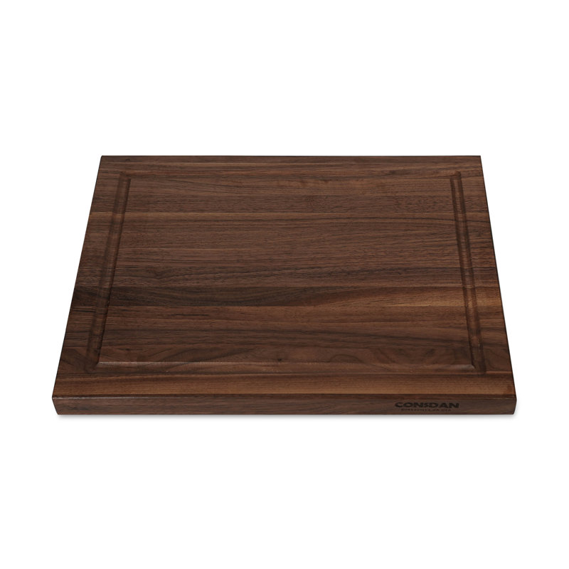 CONSDAN Wood Cutting Board, Black Walnut, 16" L × 12" W × 1" H
