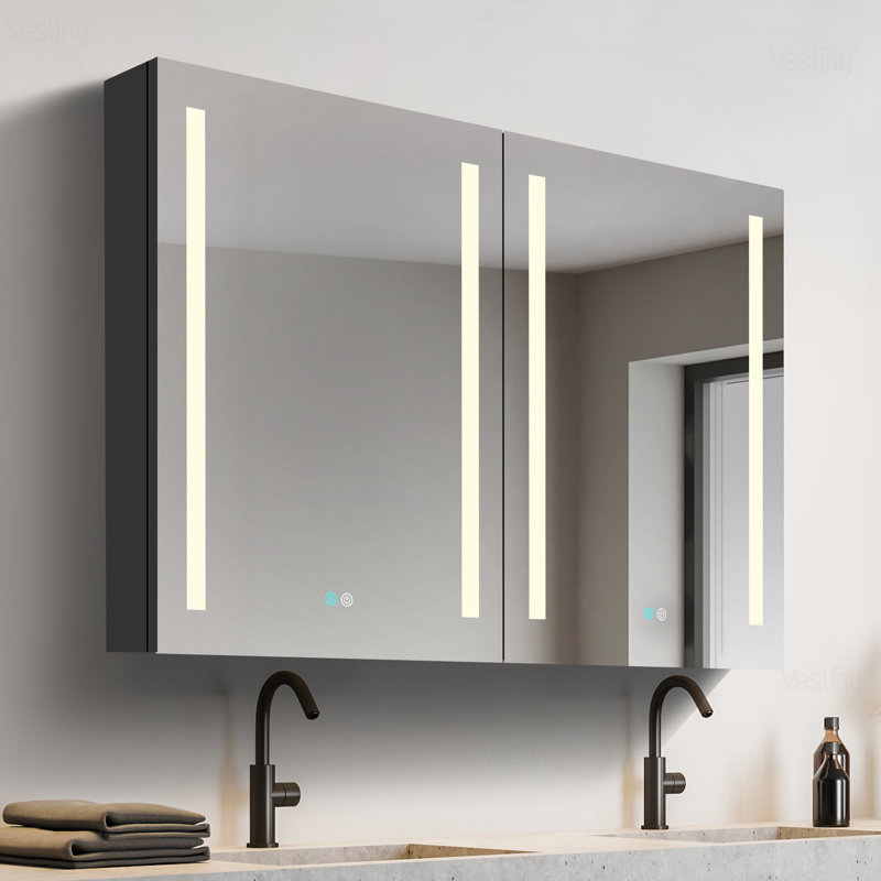 Armoire à pharmacie à double porte et miroir à DEL 40 po x 30 po Chaleb