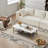 Coffee Table Rectangular Center Table for Living Room Open Space Side Table with Metal Frame