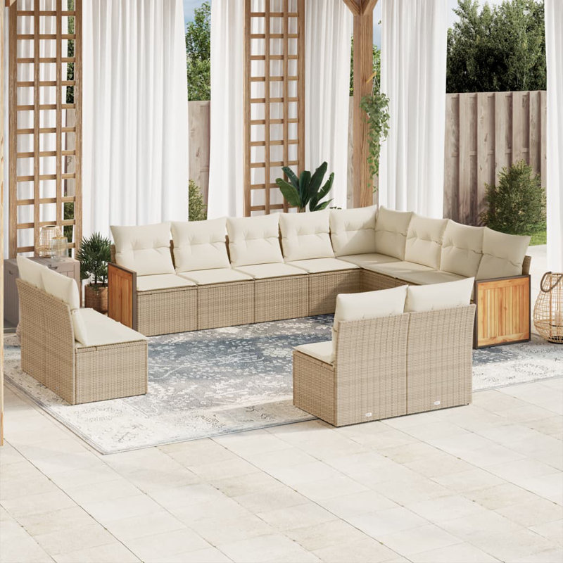 Grand canapé modulaire en rotin PE Vidaxl
