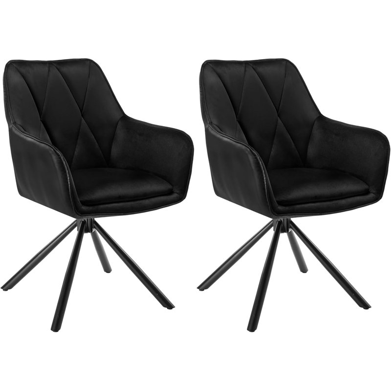 Sourya Dining Chair Set, Black