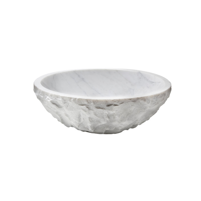 Lavabo de salle de bain vasque circulaire fait à la main Carrara