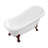 61" Streamline Clawfoot Soaking Acrylic Bathtub With Drain, Clawfeet, and Bamboo Tray-63425092-51346611