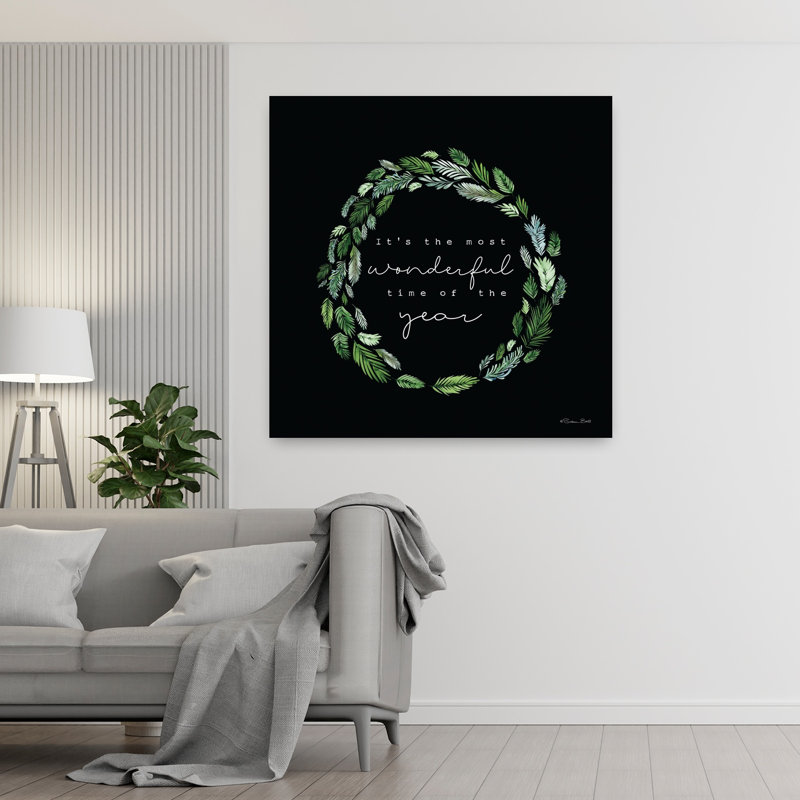 «Most Wonderful Time Wreath», art contemporain, H 48 po x l 48 po