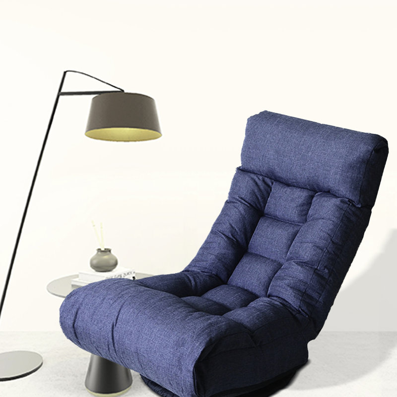 Fauteuil inclinable à dossier réglable, garnissage en lin - Profondeur : 67,2 cm (26,46 po), structure métallique, hauteur du dossier : 89,1 cm (35,09 po)