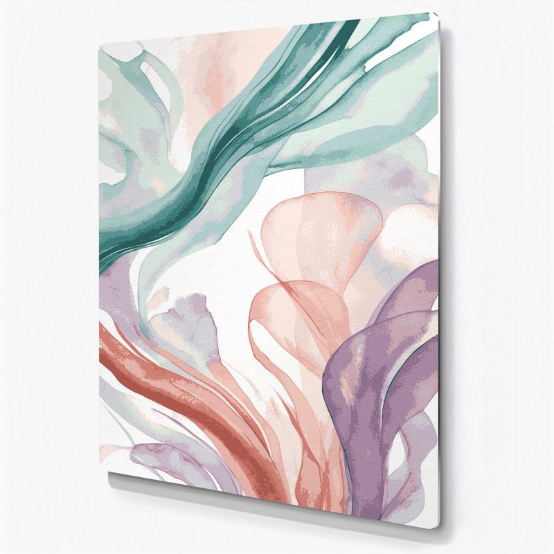 Aquarelle abstraite, art mural gris en métal 70, H 20 po x l 16 po