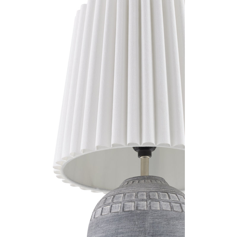 Lampe de table Arny, Base grise / abat-jour blé