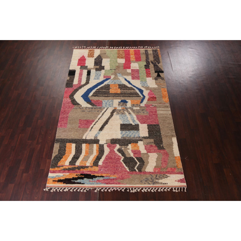 One-of-a-Kind 6'11'' x 10'10'' New Age Rectangle Wool Area Rug in