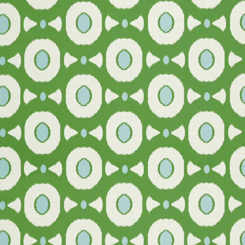 Zinnia Fabric, Emerald/Sky