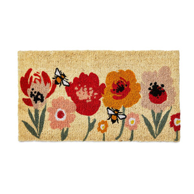 Bee Blossom Floral Coir Mat