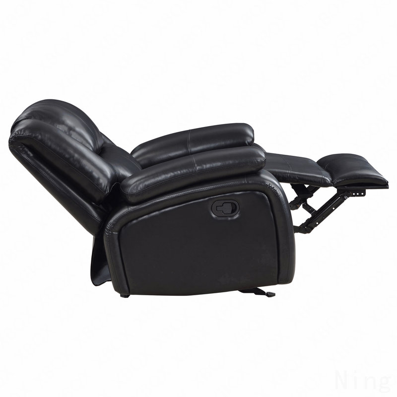 Upholstered Glider With Recliner Function Chair, Black