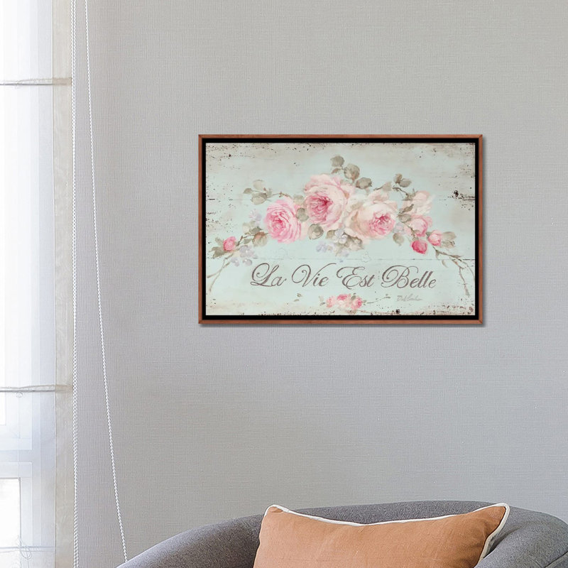 «Life Is Beautiful» par Debi Coules - impression sur papier, H 18 po x l 26 po x p 1,5 po, Toile avec cadre en bois classique