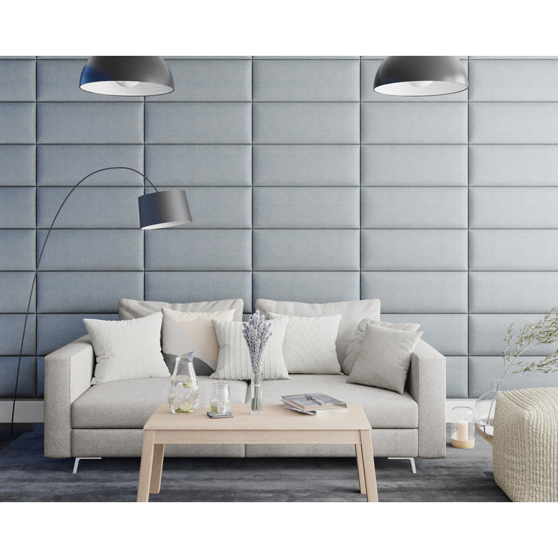Kapiolani 30 cm x 75 cm Peel and Stick Upholstered Wall Paneling in Sky