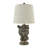23" Bronze Resin Bear Table Lamp With Glasses And Linen Shade-893184101-893184100