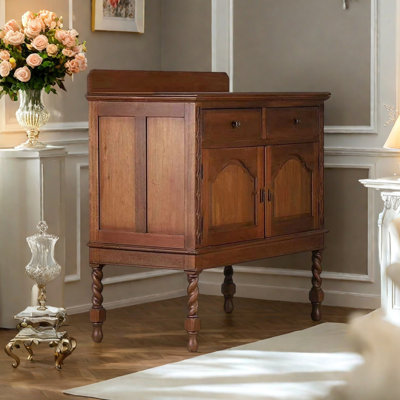 Armoire d'appoint de style français rétro de couleur unie