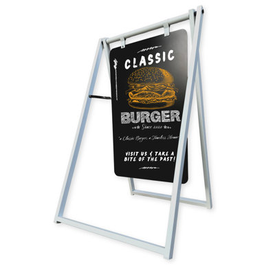 Contemporary Doubled Sided Magnetic Metal Chalkboard Sidewalk Sign 24X38  Frame/ Board)