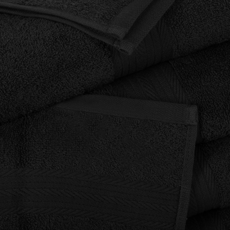 100% Cotton 600 GSM Washcloths , Black