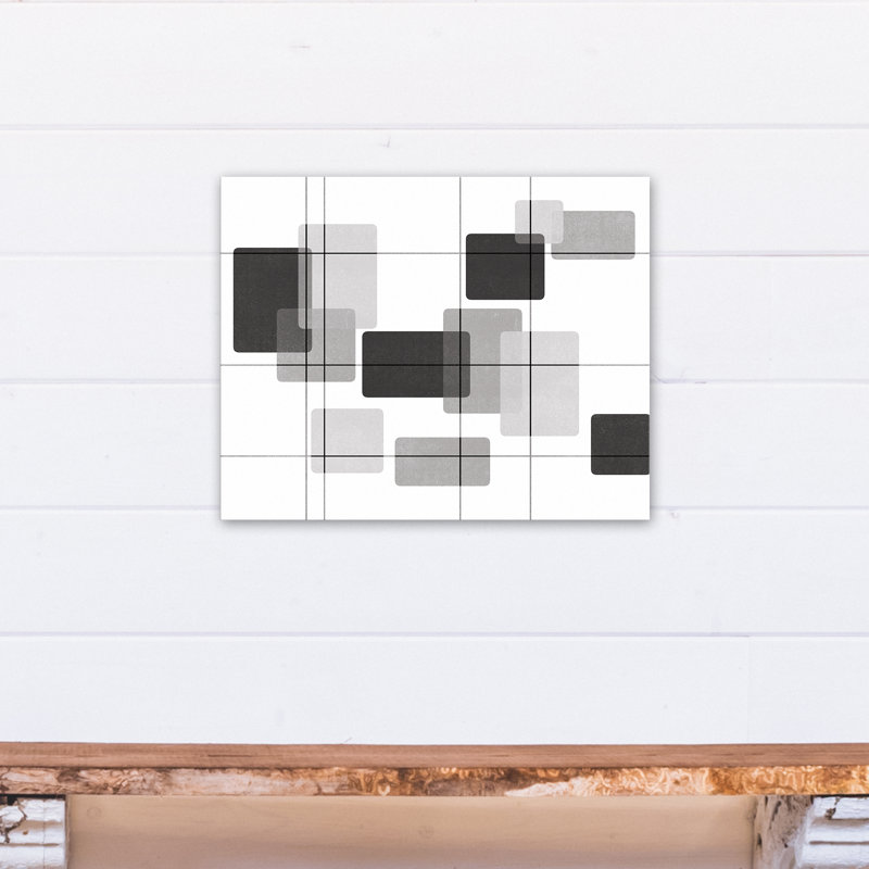 «Mid-Mod Black and White Rectangles», impression sur toile