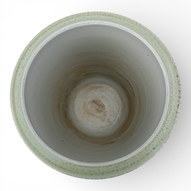 Antique Finish Porcelain Pot Green Big Flower