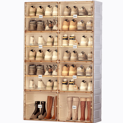 28 Pair Stackable Shoe Storage Cabinet