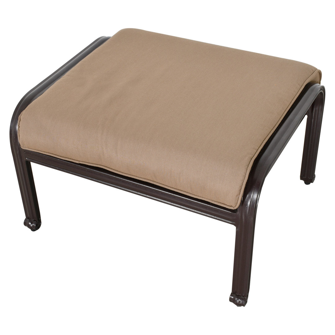 Florann Upholstered Outdoor Ottoman with Sunbrella® Cushion Canora Grey