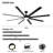 84 In Super Large Black Ceiling Fan With Remote Control Black