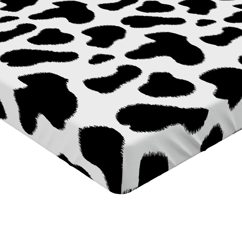 Drap-housse orange Ambesonne, Gris anthracite / imprimé animal blanc, Drap-housse de taille très grand