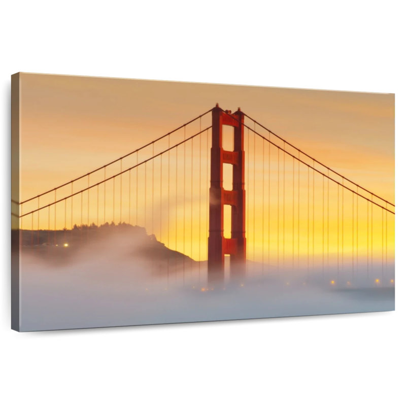 Lilie Golden Gate Bridge Sunset Mist, H 16 po x l 24 po