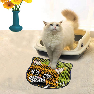 Durable Cat Litter Mat, 15.7 x 19.7 inches | 50% PVC / 50% Polyester, Machine Washable & Vacuum Friendly | Perfect for Easy Cleanup, Non-Slip Design to Keep Your Home Clean & Fresh, Ideal for Pet Owners